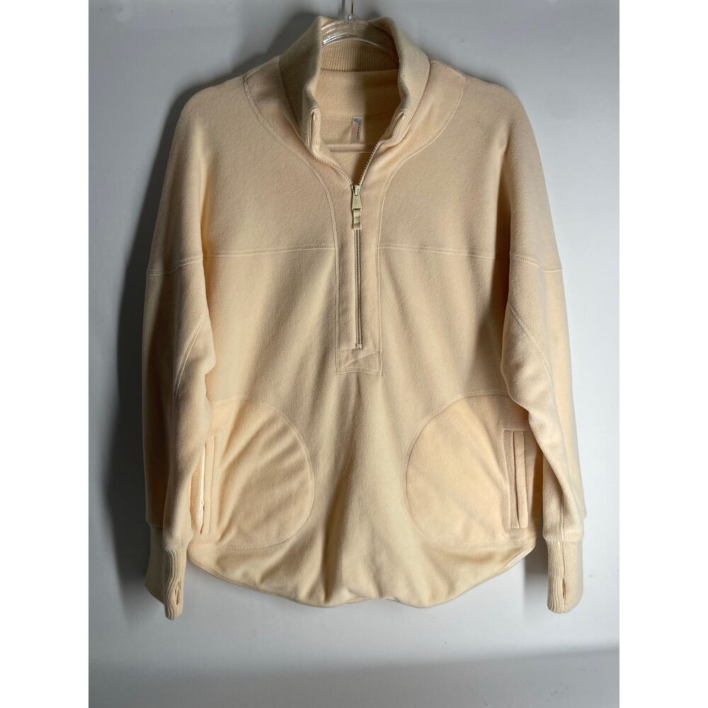 Free People Movement Mountain Dreamin' Cream Pullover Fleece Sweatshirt Size XS
